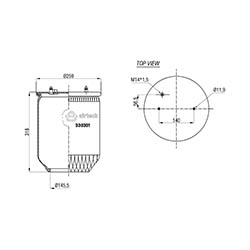  123662 / 330301-B P Service Assembly Körük